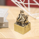 Maxbell Xuanwu Statue Seal Brass Art Crafts Small Sculpture for Office Desk New Year