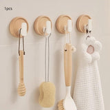 Maxbell Sticky Hook Multipurpose Durable Wall Hook for Entryway Living Room Bathroom walnut Beech White