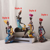 Maxbell Maxbell African Tribal Lady Statue Crafts African Statue for Home Office Living Room Style A