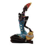 Maxbell Maxbell African Tribal Lady Statue Crafts African Statue for Home Office Living Room Style A