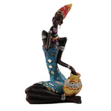 Maxbell Maxbell African Tribal Lady Statue Crafts African Statue for Home Office Living Room Style A