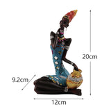Maxbell Maxbell African Tribal Lady Statue Crafts African Statue for Home Office Living Room Style A