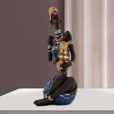 Maxbell Maxbell African Tribal Lady Statue Crafts African Statue for Home Office Living Room Style B