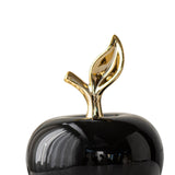 Maxbell Ceramic Apples Figurine Tabletop Apples Statue for Office Living Room Entryway Large Black