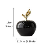 Maxbell Ceramic Apples Figurine Tabletop Apples Statue for Office Living Room Entryway Large Black