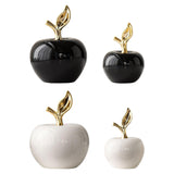 Maxbell Ceramic Apples Figurine Tabletop Apples Statue for Office Living Room Entryway Large Black