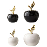 Maxbell Ceramic Apples Figurine Tabletop Apples Statue for Office Living Room Entryway Large Black