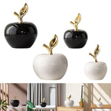 Maxbell Ceramic Apples Figurine Tabletop Apples Statue for Office Living Room Entryway Large Black