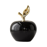 Maxbell Ceramic Apples Figurine Tabletop Apples Statue for Office Living Room Entryway Large Black