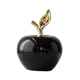 Maxbell Ceramic Apples Figurine Tabletop Apples Statue for Office Living Room Entryway Large Black