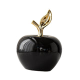 Maxbell Ceramic Apples Figurine Tabletop Apples Statue for Office Living Room Entryway Large Black