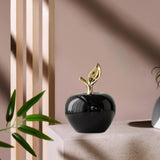 Maxbell Ceramic Apples Figurine Tabletop Apples Statue for Office Living Room Entryway Large Black