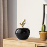 Maxbell Ceramic Apples Figurine Tabletop Apples Statue for Office Living Room Entryway Large Black