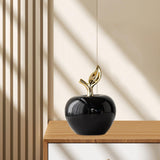 Maxbell Ceramic Apples Figurine Tabletop Apples Statue for Office Living Room Entryway Large Black