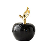 Maxbell Ceramic Apples Figurine Tabletop Apples Statue for Office Living Room Entryway Small Black
