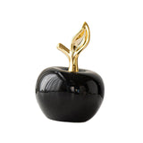Maxbell Ceramic Apples Figurine Tabletop Apples Statue for Office Living Room Entryway Small Black