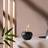 Maxbell Ceramic Apples Figurine Tabletop Apples Statue for Office Living Room Entryway Small Black