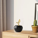 Maxbell Ceramic Apples Figurine Tabletop Apples Statue for Office Living Room Entryway Small Black
