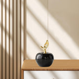 Maxbell Ceramic Apples Figurine Tabletop Apples Statue for Office Living Room Entryway Small Black