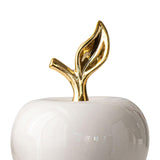 Maxbell Ceramic Apples Figurine Tabletop Apples Statue for Office Living Room Entryway Large White