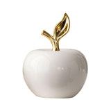 Maxbell Ceramic Apples Figurine Tabletop Apples Statue for Office Living Room Entryway Large White
