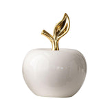 Maxbell Ceramic Apples Figurine Tabletop Apples Statue for Office Living Room Entryway Large White