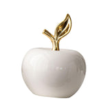 Maxbell Ceramic Apples Figurine Tabletop Apples Statue for Office Living Room Entryway Large White