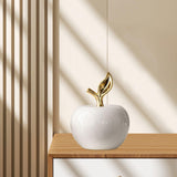 Maxbell Ceramic Apples Figurine Tabletop Apples Statue for Office Living Room Entryway Large White