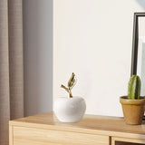 Maxbell Ceramic Apples Figurine Tabletop Apples Statue for Office Living Room Entryway Small White