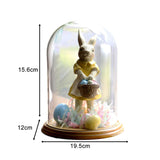 Maxbell Rabbit Statue Cartoon Desktop Art Animal Sculpture for Home Easter Farmhouse