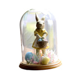 Maxbell Rabbit Statue Cartoon Desktop Art Animal Sculpture for Home Easter Farmhouse