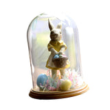 Maxbell Rabbit Statue Cartoon Desktop Art Animal Sculpture for Home Easter Farmhouse