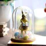 Maxbell Rabbit Statue Cartoon Desktop Art Animal Sculpture for Home Easter Farmhouse