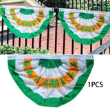 Maxbell ST. Patrick’S Day Flag Irish Flag Shamrock Bunting Fan Flag for Home Room