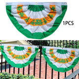Maxbell ST. Patrick’S Day Flag Irish Flag Shamrock Bunting Fan Flag for Home Room
