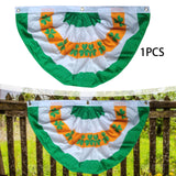 Maxbell ST. Patrick’S Day Flag Irish Flag Shamrock Bunting Fan Flag for Home Room