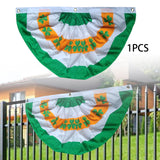 Maxbell ST. Patrick’S Day Flag Irish Flag Shamrock Bunting Fan Flag for Home Room