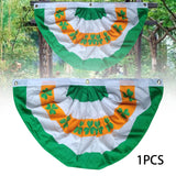 Maxbell ST. Patrick’S Day Flag Irish Flag Shamrock Bunting Fan Flag for Home Room