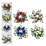 Maxbell Candle Ring Wreath Artificial Rose Candle Ring for Dinner Restaurant Holiday Red