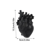 Maxbell Resin Figurine Indoor Decoration Heart Statue for Bookshelf Office Fireplace Black