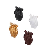 Maxbell Resin Figurine Indoor Decoration Heart Statue for Bookshelf Office Fireplace Black