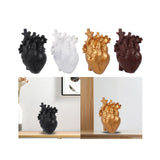 Maxbell Resin Figurine Indoor Decoration Heart Statue for Bookshelf Office Fireplace Black