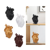 Maxbell Resin Figurine Indoor Decoration Heart Statue for Bookshelf Office Fireplace Black
