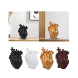 Maxbell Resin Figurine Indoor Decoration Heart Statue for Bookshelf Office Fireplace Black