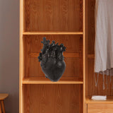 Maxbell Resin Figurine Indoor Decoration Heart Statue for Bookshelf Office Fireplace Black
