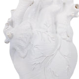 Maxbell Resin Figurine Indoor Decoration Heart Statue for Bookshelf Office Fireplace White