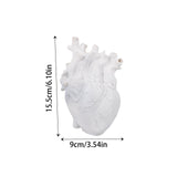 Maxbell Resin Figurine Indoor Decoration Heart Statue for Bookshelf Office Fireplace White