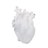 Maxbell Resin Figurine Indoor Decoration Heart Statue for Bookshelf Office Fireplace White