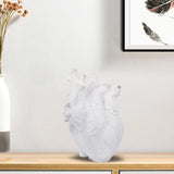Maxbell Resin Figurine Indoor Decoration Heart Statue for Bookshelf Office Fireplace White