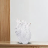Maxbell Resin Figurine Indoor Decoration Heart Statue for Bookshelf Office Fireplace White